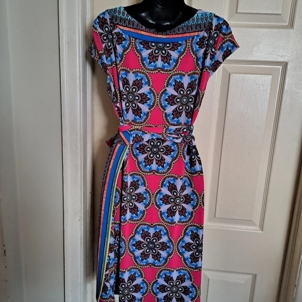 Nicole multicolored and multi design  wrap Dress size large